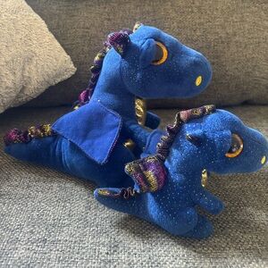 Blue and Gold Dragon Plush Toy Set Ty babies